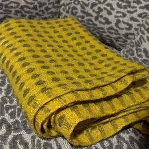 Remi & Reid mustard yellow polka dot wrap infinity scarf soft oversize scarf